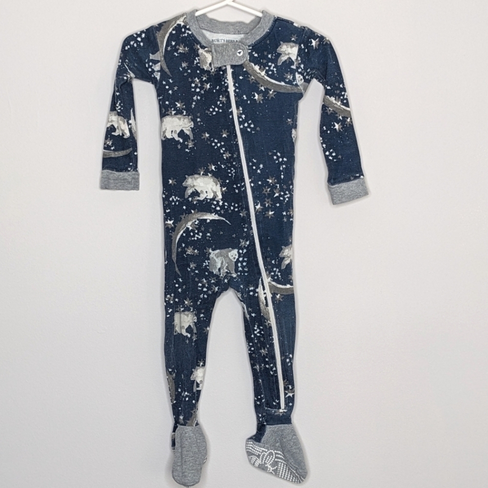 Burt's Bees Baby Organic Bear Stars Constellation Footie Sleeper Pajama 12m
